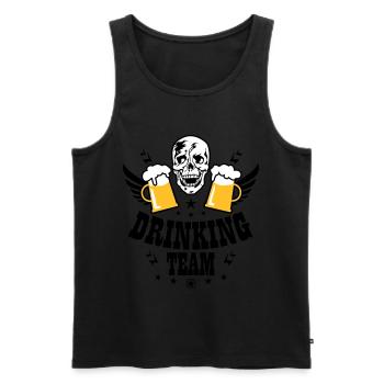 83 Totenkopf Skull 2 Bier DRINKING TEAM Beer - Männer Premium Bio Tank Top - Schwarz - Vorne - AI Model Male 178 light (178cm)