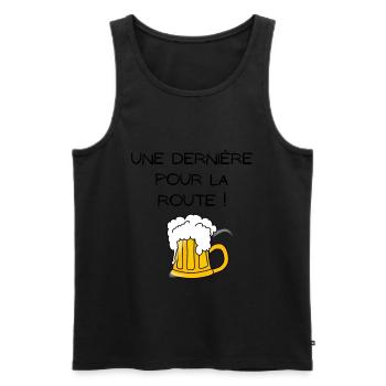 Une dernière pour la route - Débardeur bio Premium Homme - noir - Devant - AI Model Male 178 light (178cm)