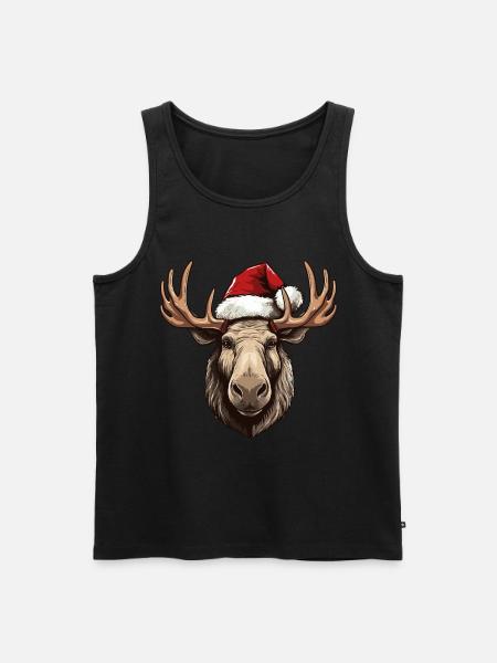 Moose Head Christmas Xmas - Men's Premium Organic Tank Top - black