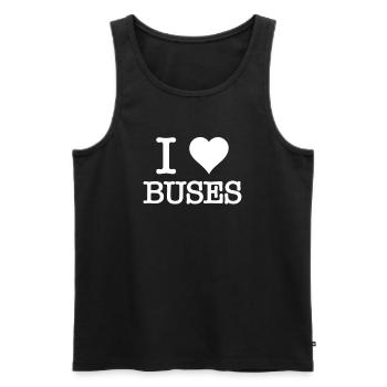 Anti Cars Transports urbains durables J'aime les - Débardeur bio Premium Homme - noir - Devant - AI Model Male 178 light (178cm)
