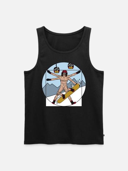 Snowboarding slope mountains funny snowboard - Men's Premium Organic Tank Top - black