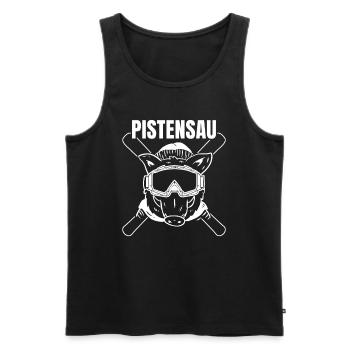 Pistensau Wintersaison Ski Fahrer Snowboard - Männer Premium Bio Tank Top - Schwarz - Vorne - Michal (187cm)