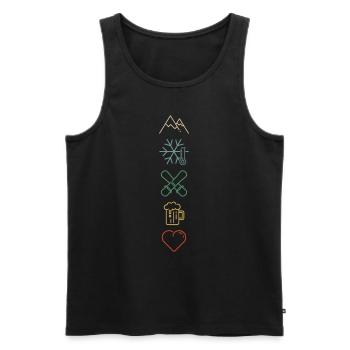 Ski love winter mountains alps slope skiing - Men's Premium Organic Tank Top - black - Front - Michal (187cm)