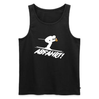 Ski Piste Abfahrt Bier Berge & Apres Ski - Männer Premium Bio Tank Top - Schwarz - Vorne - Michal (187cm)