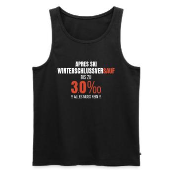 Apre Ski Party Promille Winter Saufen - Männer Premium Bio Tank Top - Schwarz - Vorne - Michal (187cm)
