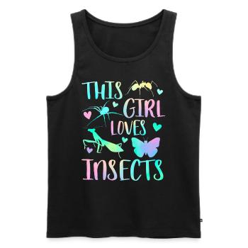 Cette fille aime les insectes - Débardeur bio Premium Homme - noir - Devant - AI Model Male 178 light (178cm)