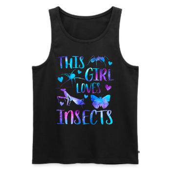 Cette fille aime les insectes - Débardeur bio Premium Homme - noir - Devant - AI Model Male 178 light (178cm)