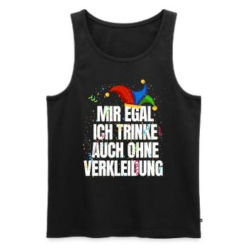 Mir Egal Ich Trinke Auch Ohne Kostüm Party - Männer Premium Bio Tank Top - Schwarz - Vorne - Michal (187cm)