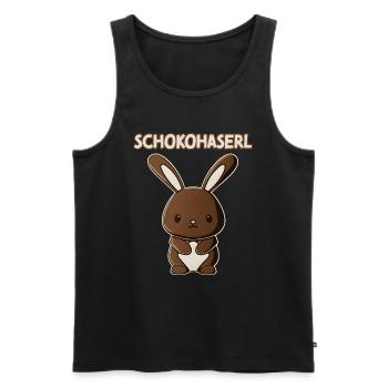 Schokohaserl Süßer Naschkatzen Oster-Schokohase - Männer Premium Bio Tank Top - Schwarz - Vorne - Michal (187cm)