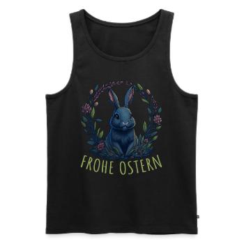 Kaninchen mit Ostereiern & Frühlingsblumen Ostern - Männer Premium Bio Tank Top - Schwarz - Vorne - Michal (187cm)