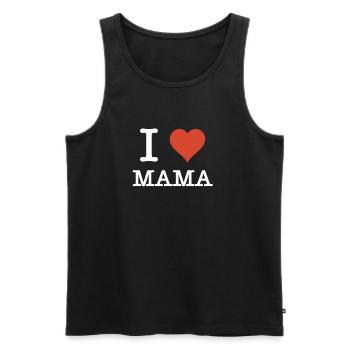 I Love Mama Cadeau pour la fête des mères - Débardeur bio Premium Homme - noir - Devant - AI Model Male 178 light (178cm)