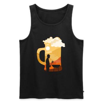Grillen und Bier BBQ Grillen für echte Griller - Männer Premium Bio Tank Top - Schwarz - Vorne - AI Model Male 178 light (178cm)