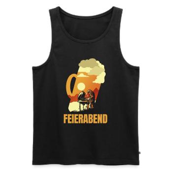 Grillen und Bier BBQ Grillen Feierabend Griller - Männer Premium Bio Tank Top - Schwarz - Vorne - AI Model Male 178 light (178cm)