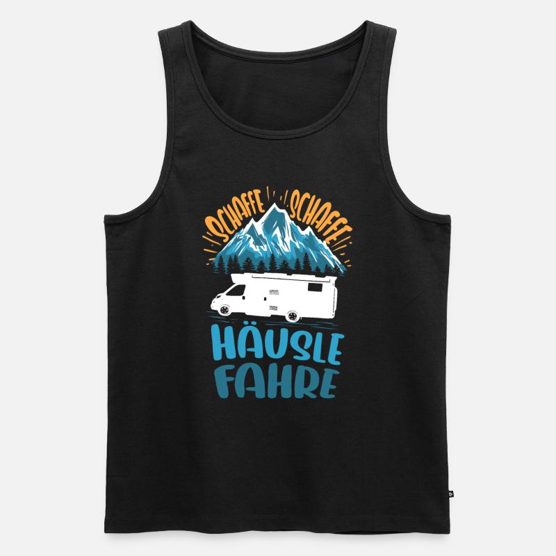 Campingplatz Wohnmobil Lustiges Camping - Männer Premium Bio Tank Top - Schwarz