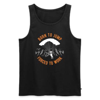 Lustiger Fallschirmspringer-Spruch Skydiver - Männer Premium Bio Tank Top - Schwarz - Vorne - Michal (187cm)