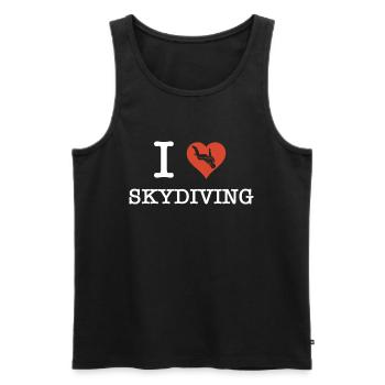 Lustiger Fallschirmspringer-Spruch Skydiver - Männer Premium Bio Tank Top - Schwarz - Vorne - Michal (187cm)