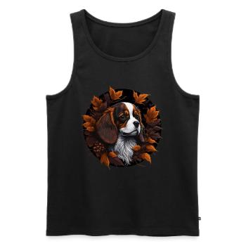 Cavalier King Charles Spaniel Dog en automne - Débardeur bio Premium Homme - noir - Devant - Michal (187cm)
