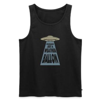 Alien Meme Aliens Ufo Weather Ballon Ufo - Männer Premium Bio Tank Top - Schwarz - Vorne - AI Model Male 178 light (178cm)