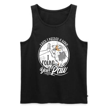 Australian Shepherd Paw Cute Australian Shepherd - Men's Premium Organic Tank Top - black - Front - AI Model Male 178 light (178cm)
