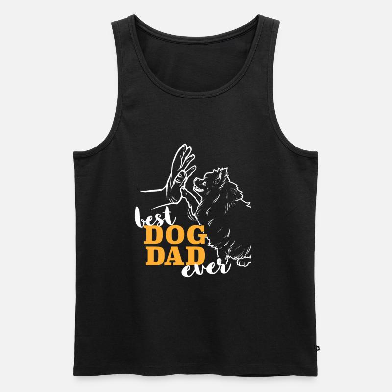 Bester Pomeranian Papa - Männer Premium Bio Tank Top - Schwarz