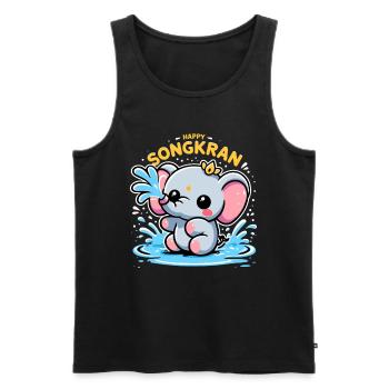 Cute Happy Songkran Thailand Vacation - Men's Premium Organic Tank Top - black - Front - Michal (187cm)