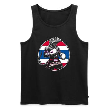 Drôle Muay Thai Boxe Monitor Lizzard Boxe - Débardeur bio Premium Homme - noir - Devant - Michal (187cm)