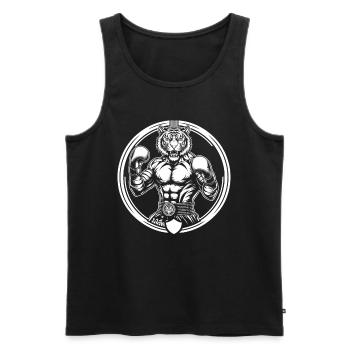 Lustiges Muay Thai Boxen Tiger Boxen - Männer Premium Bio Tank Top - Schwarz - Vorne - AI Model Male 178 light (178cm)