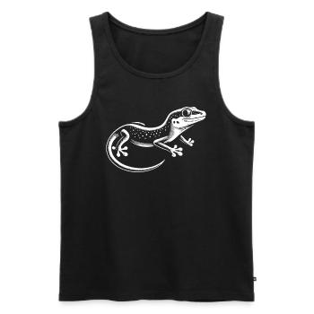 Reptilienliebe Niedlicher Gecko - Männer Premium Bio Tank Top - Schwarz - Vorne - AI Model Male 178 light (178cm)