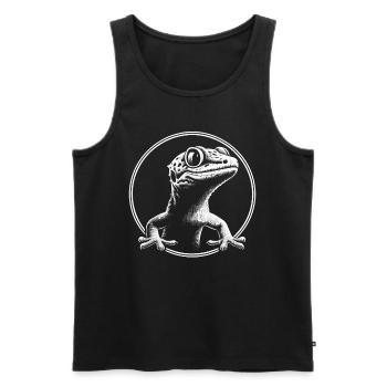 Reptilienliebe Niedlicher Gecko - Männer Premium Bio Tank Top - Schwarz - Vorne - AI Model Male 178 light (178cm)