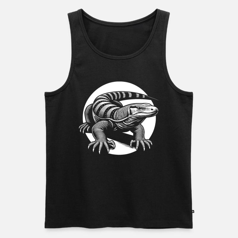 Komodowaran Waraneidechse - Männer Premium Bio Tank Top - Schwarz