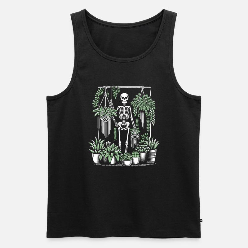 Makramee Und Pflanzen - Männer Premium Bio Tank Top - Schwarz