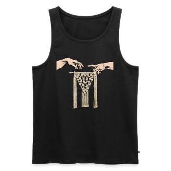 Creative macrame artist Funny macrame - Men's Premium Organic Tank Top - black - Front - AI Model Male 178 light (178cm)