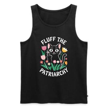 Fluff The Patriarchy Feminist Anti Patriarchy - Männer Premium Bio Tank Top - Schwarz - Vorne - AI Model Male 178 light (178cm)