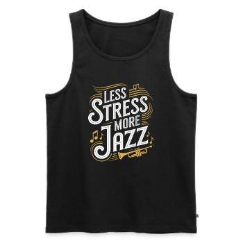 Less Stress More Jazz - Men's Premium Organic Tank Top - black - Front - AI Model Male 178 light (178cm)