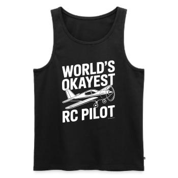 Worlds Okayest RC pilote drôle avion RC - Débardeur bio Premium Homme - noir - Devant - AI Model Male 178 light (178cm)