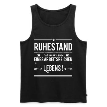 Ruhestand Rente Rentner Rentenbeginn Pensionär - Männer Premium Bio Tank Top - Schwarz - Vorne - Michal (187cm)