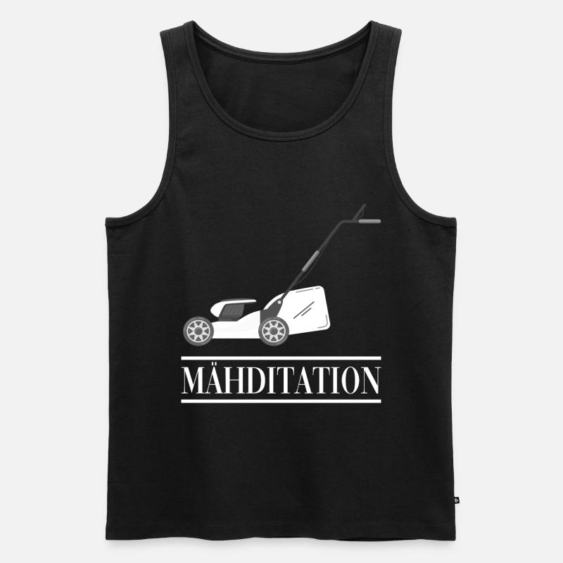 MÄHDITATION Rasenmähen Rasenmäher - Männer Premium Bio Tank Top - Schwarz