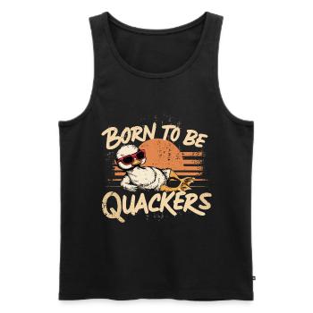 Born To Be Quackers für einen Enten Fan - Männer Premium Bio Tank Top - Schwarz - Vorne - AI Model Male 178 light (178cm)