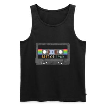 The best of 1982 - Men's Premium Organic Tank Top - black - Front - AI Model Male 178 light (178cm)