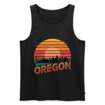 Oregon Portland Amerika Bundesstaat für Oregon - Männer Premium Bio Tank Top - Schwarz - Vorne - Michal (187cm)
