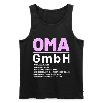 Lustige Oma GmbH Sprüche Geschenkidee - Männer Premium Bio Tank Top - Schwarz - Vorne - AI Model Male 178 light (178cm)