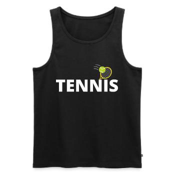 tennis / Tennis / Tennis spieler / Tennis Spielen - Männer Premium Bio Tank Top - Schwarz - Vorne - AI Model Male 178 light (178cm)