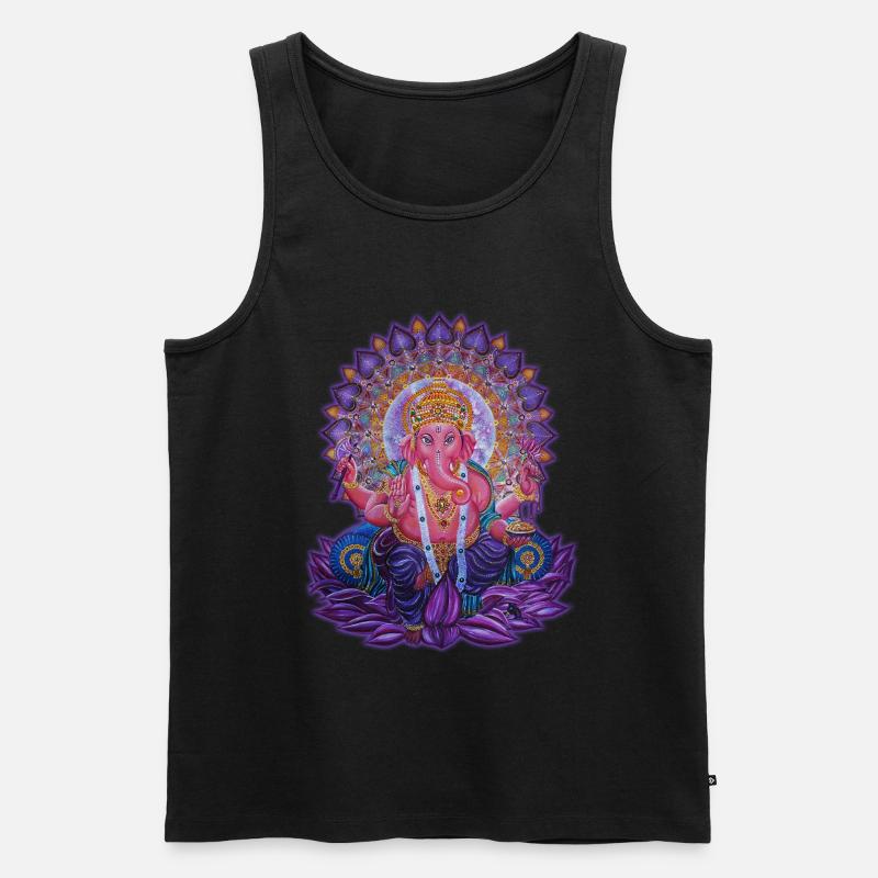 Ganesha 1 - Männer Premium Bio Tank Top - Schwarz