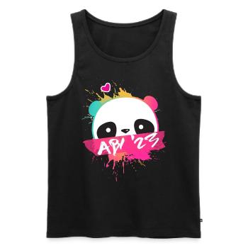 Abi '23 Motto mit süßem Panda - Abitur 2023 - Männer Premium Bio Tank Top - Schwarz - Vorne - Michal (187cm)