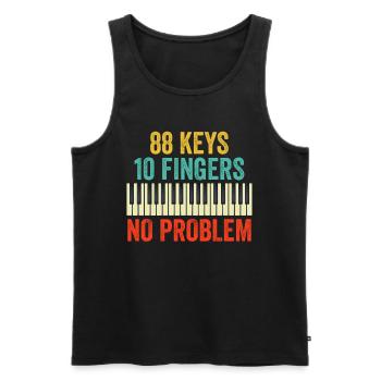 88 Keys Keyboard Piano Player Kids Piano Lover - Men's Premium Organic Tank Top - black - Front - Michal (187cm)