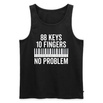 Funny Piano Player Teacher 88 Keys Piano Lover - Men's Premium Organic Tank Top - black - Front - Michal (187cm)