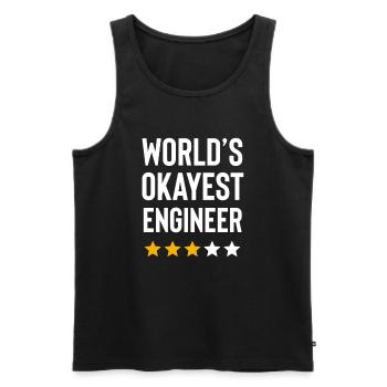 Worlds Okayest Ingénieur Drôle d’anniversaire Noël - Débardeur bio Premium Homme - noir - Devant - Michal (187cm)
