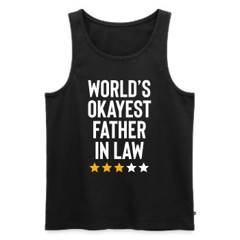 Worlds Okayest Beau-Père Drôle Anniversaire - Débardeur bio Premium Homme - noir - Devant - Michal (187cm)