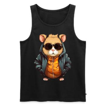 Vibrationen auf der Hamsterstraße | Hamster-Liebhaber - Männer Premium Bio Tank Top - Schwarz - Vorne - AI Model Male 178 light (178cm)