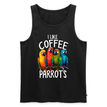 Perroquet Café Drôle Café Perroquet Amoureux Quaker - Débardeur bio Premium Homme - noir - Devant - Michal (187cm)
